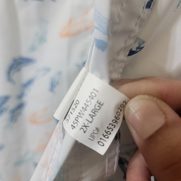 Izod Saltwater Performance Shirt Men Size XXL Short Sleeve Fish Print Stretch - Picture 6 of 14